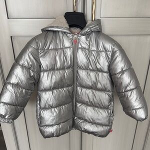 Kids Silver Puffer Jacket Billieblush 🩷